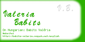 valeria babits business card
